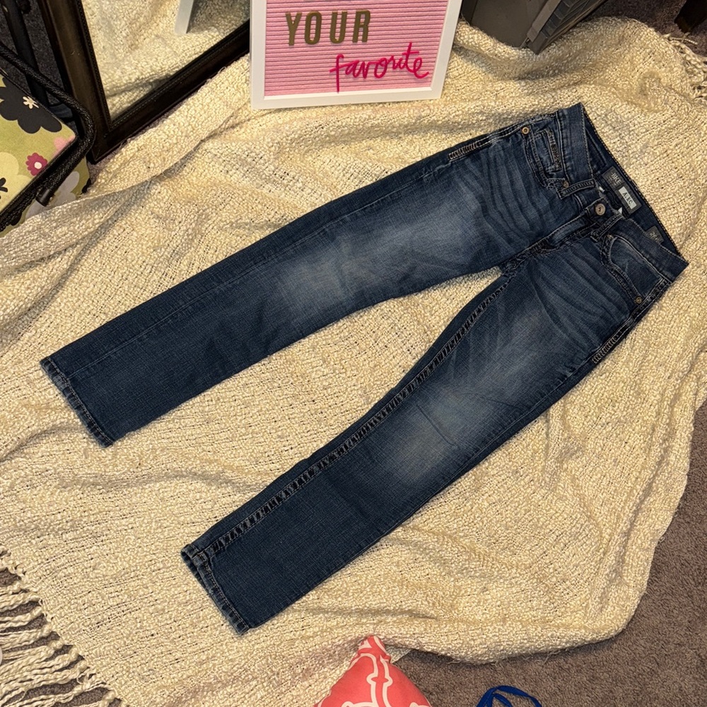 BKE Alec Straight Leg Jeans in Dark Blue
